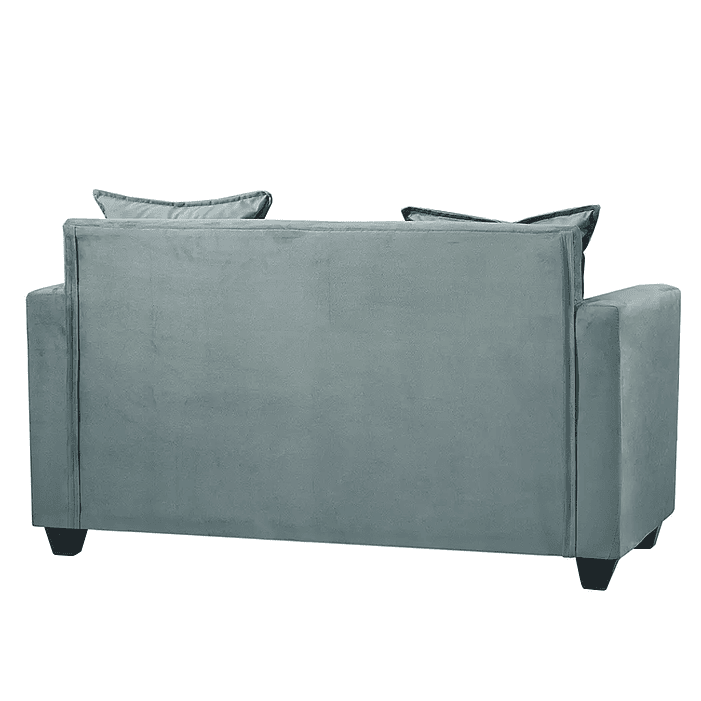 Set Sofa 2c Gramado Felpa Turquesa  + Banqueta Baul Felpa Turquesa 3