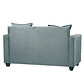 Set Sofa 2c Gramado Felpa Turquesa  + Banqueta Baul Felpa Turquesa - Miniatura 3