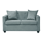 Set Sofa 2c Gramado Felpa Turquesa  + Banqueta Baul Felpa Turquesa - Miniatura 4