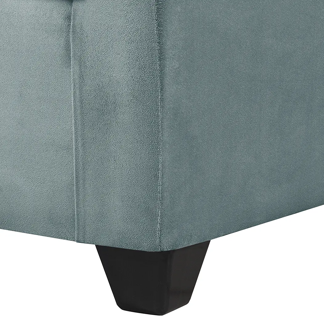 Set Sofa 2c Gramado Felpa Turquesa  + Banqueta Baul Felpa Turquesa 11