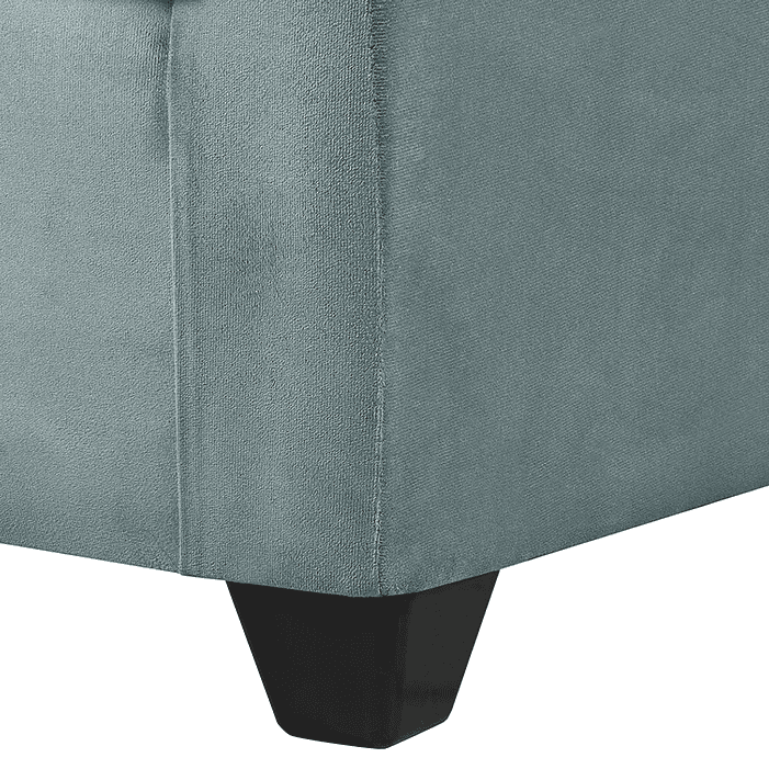 Set Sofa 2c Gramado Felpa Turquesa  + Banqueta Baul Felpa Turquesa 11