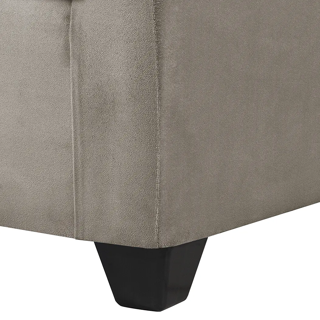 Set Seccional Gramado Felpa Beige + 2 poltronas  Bergen felpa Beige 11