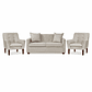 Set Seccional Gramado Felpa Beige + 2 poltronas  Bergen felpa Beige - Miniatura 1