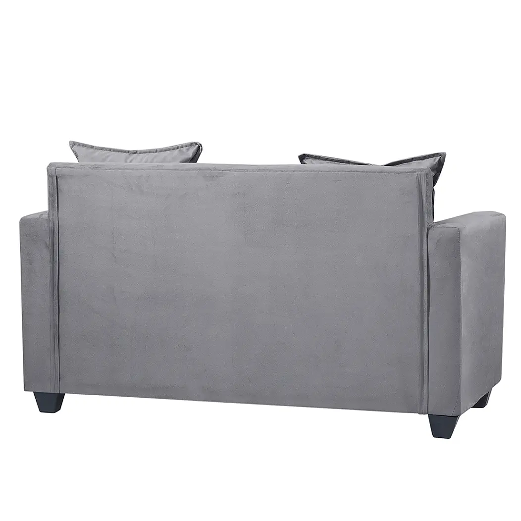 Set Seccional Gramado Felpa Grey + 2 poltronas Bergen Felpa Grey 3