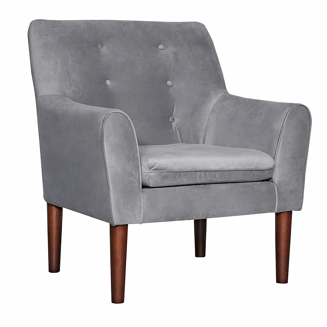 Set Seccional Gramado Felpa Grey + 2 poltronas Bergen Felpa Grey 6