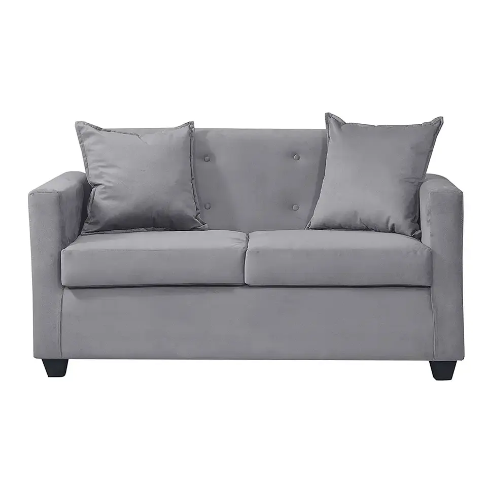 Set Seccional Gramado Felpa Grey + 2 poltronas Bergen Felpa Grey 2