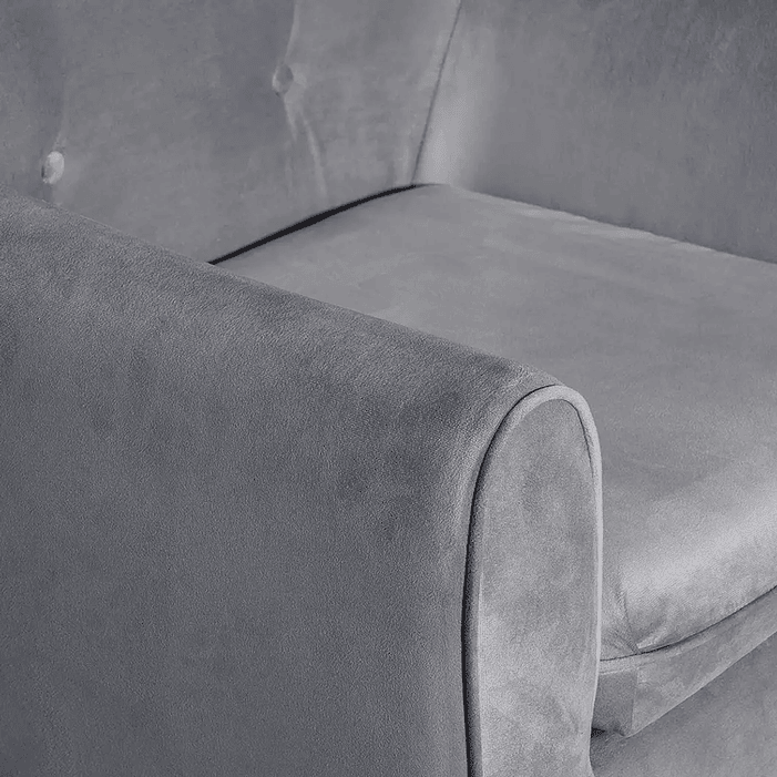 Set Seccional Gramado Felpa Grey + 2 poltronas Bergen Felpa Grey 8