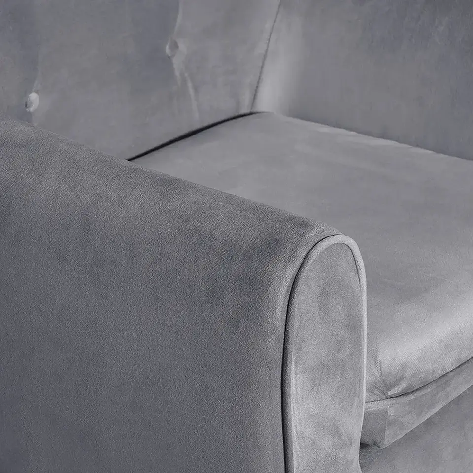 Set Seccional Gramado Felpa Grey + 2 poltronas Bergen Felpa Grey 8
