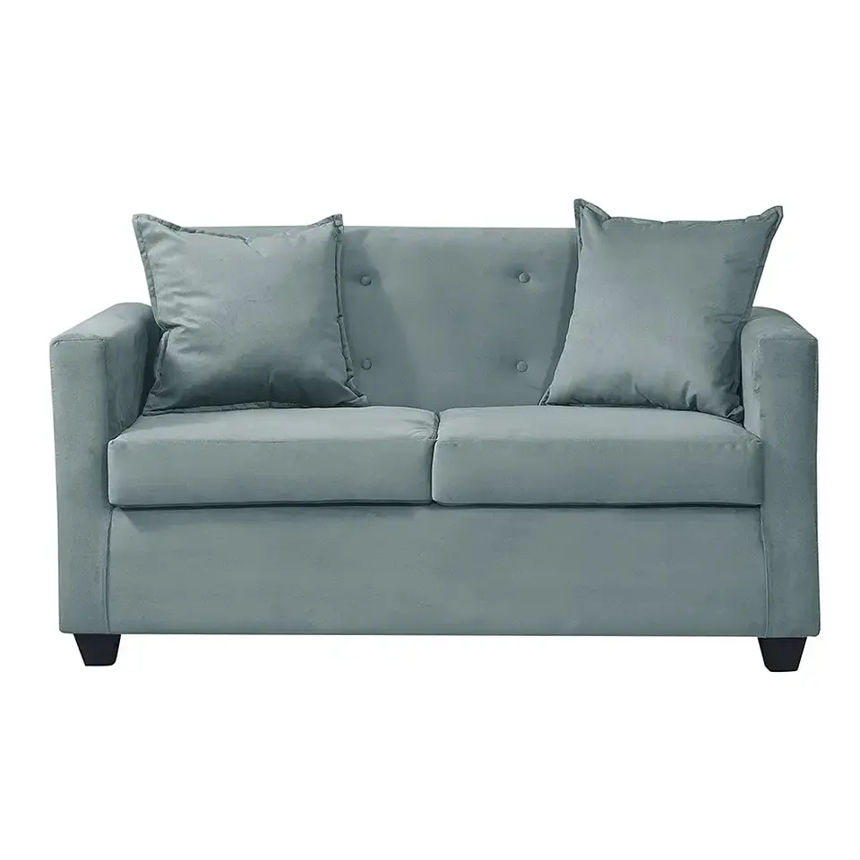 Set Seccional Gramado Felpa Turquesa  + 2 poltronas  Bergen Felpa Turquesa 3