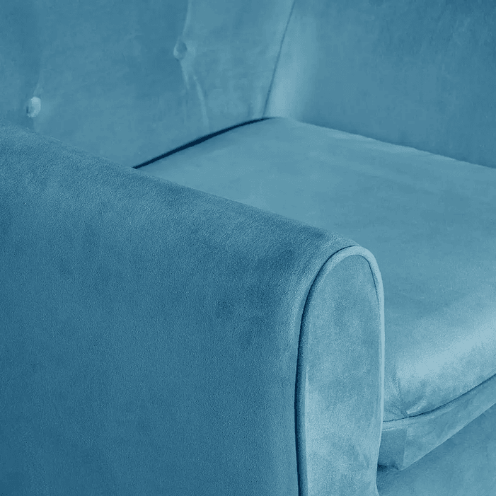 Set Seccional Gramado Felpa Turquesa  + 2 poltronas  Bergen Felpa Turquesa 7