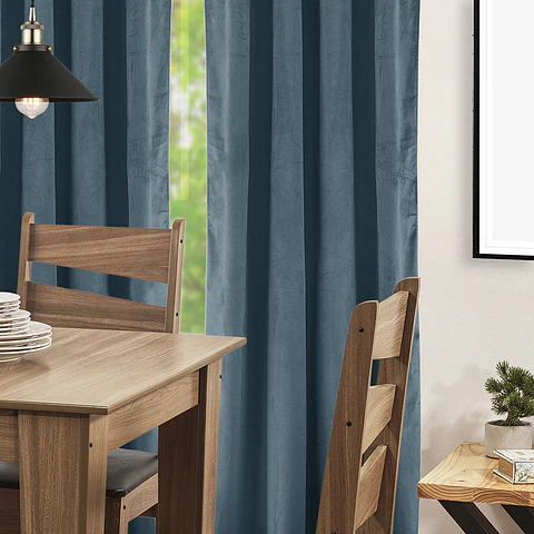 SET 2 CORTINAS   NEW VELVET  TURQUESA C/ ABRAZADERAS 