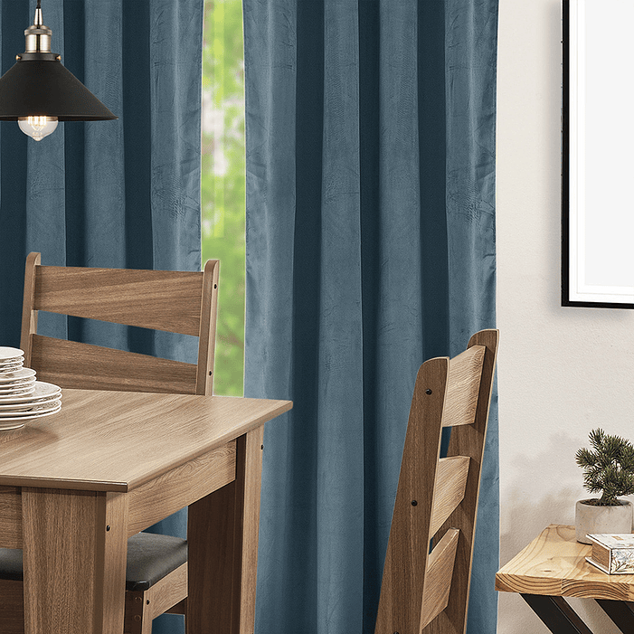 SET 2 CORTINAS   NEW VELVET  TURQUESA C/ ABRAZADERAS  2