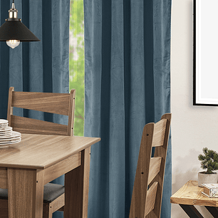 SET 2 CORTINAS   NEW VELVET  TURQUESA C/ ABRAZADERAS 