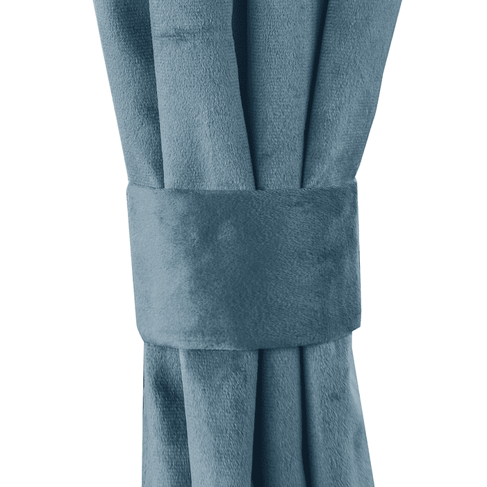 SET 2 CORTINAS   NEW VELVET  TURQUESA C/ ABRAZADERAS  3