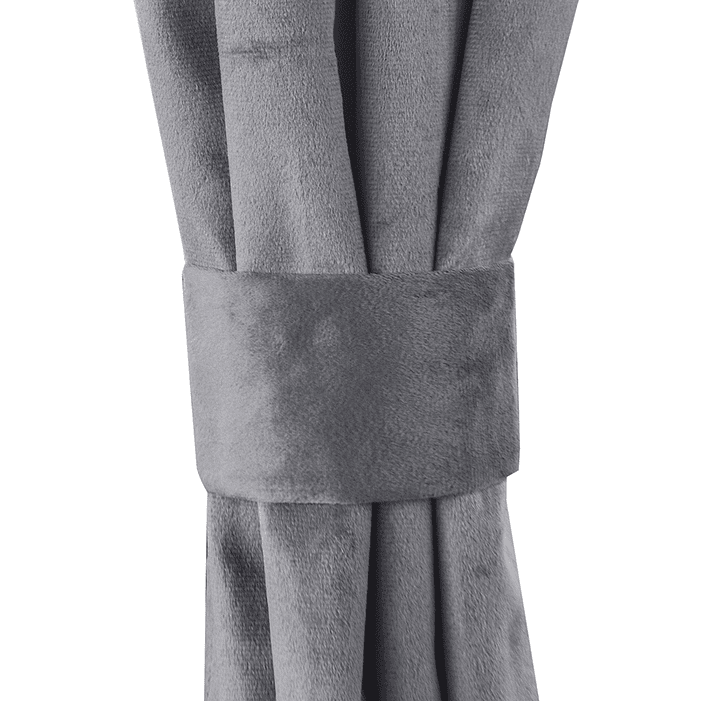 SET 2 CORTINAS   NEW VELVET GRIS  C/ ABRAZADERAS  3