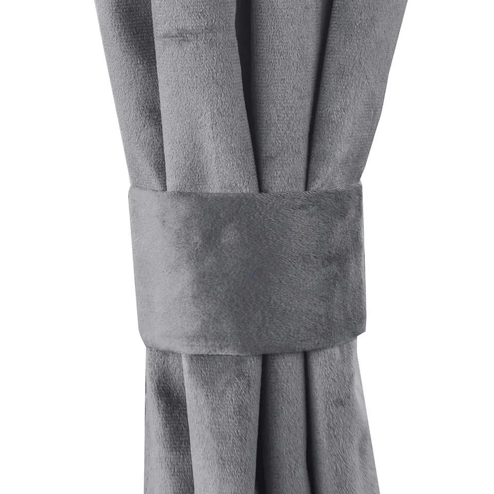 SET 2 CORTINAS   NEW VELVET GRIS  C/ ABRAZADERAS  3