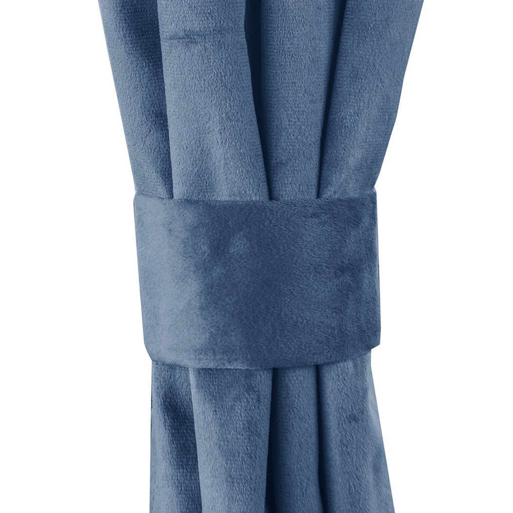 SET 2 CORTINAS   NEW VELVET PETROLEO  C/ ABRAZADERAS  2