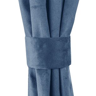 SET 2 CORTINAS   NEW VELVET PETROLEO  C/ ABRAZADERAS 