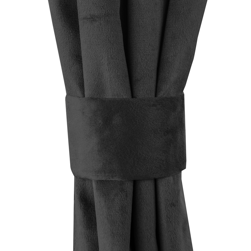 SET 2 CORTINAS   NEW VELVET NEGRO  C/ ABRAZADERAS  3