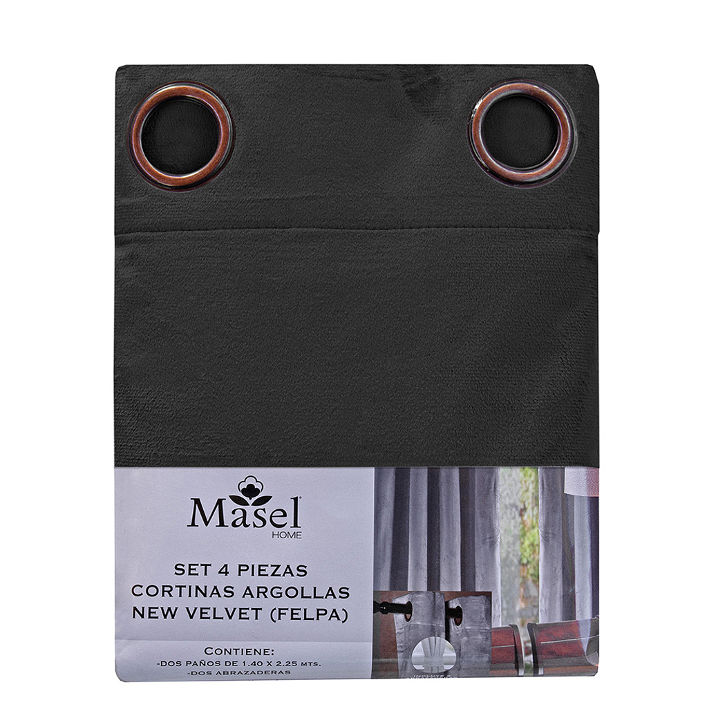 SET 2 CORTINAS   NEW VELVET BEIGE C/ ABRAZADERAS  4