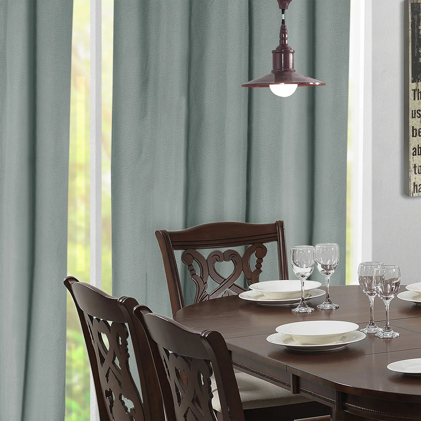 Set 2 Cortinas Black Out California Verde Agua 1