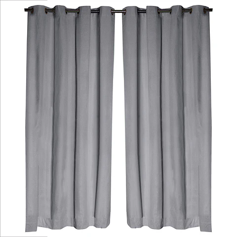 Set 2 Cortinas Black Out California Gris