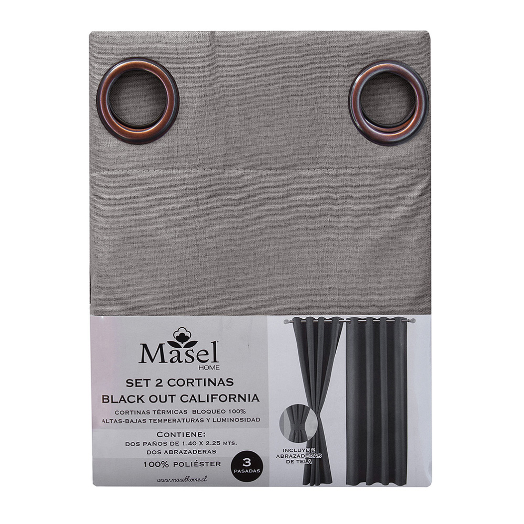 Set 2 Cortinas Black Out California chocolate 3