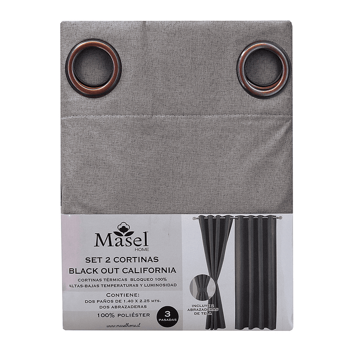 Set 2 Cortinas Black Out California chocolate 3