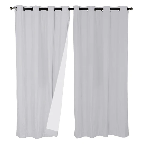 Set 2  Cortinas Black Out Microfibra Blanco