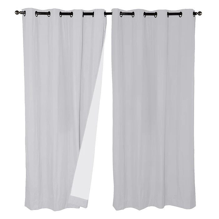 Set 2  Cortinas Black Out Microfibra Blanco 1