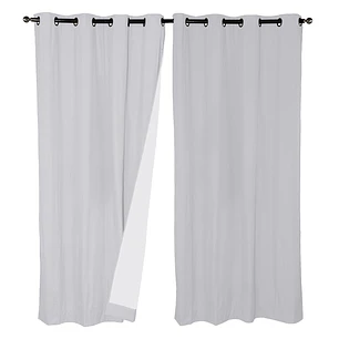 Set 2  Cortinas Black Out Microfibra Blanco