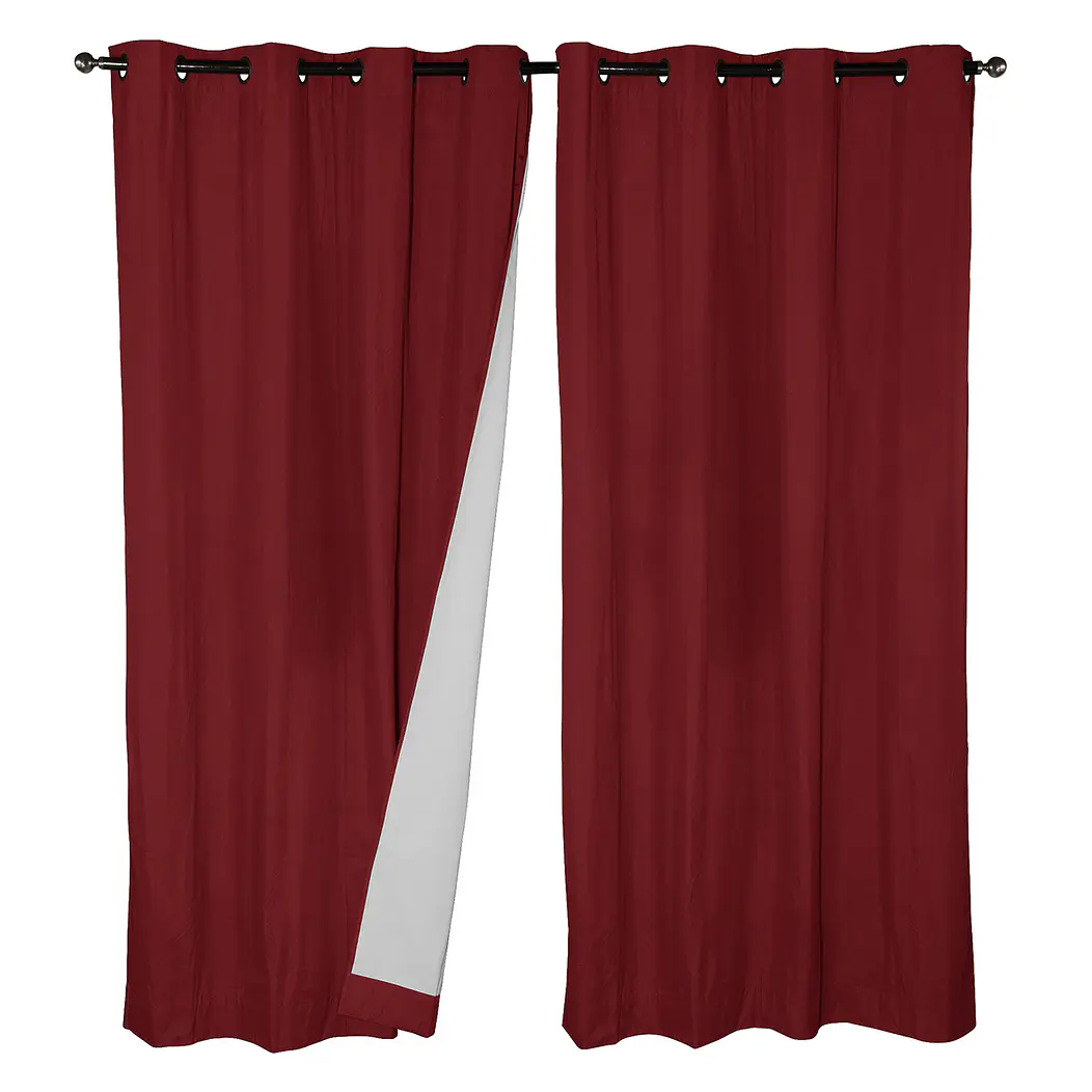 Set 2  Cortinas Black Out Microfibra Rojo 1