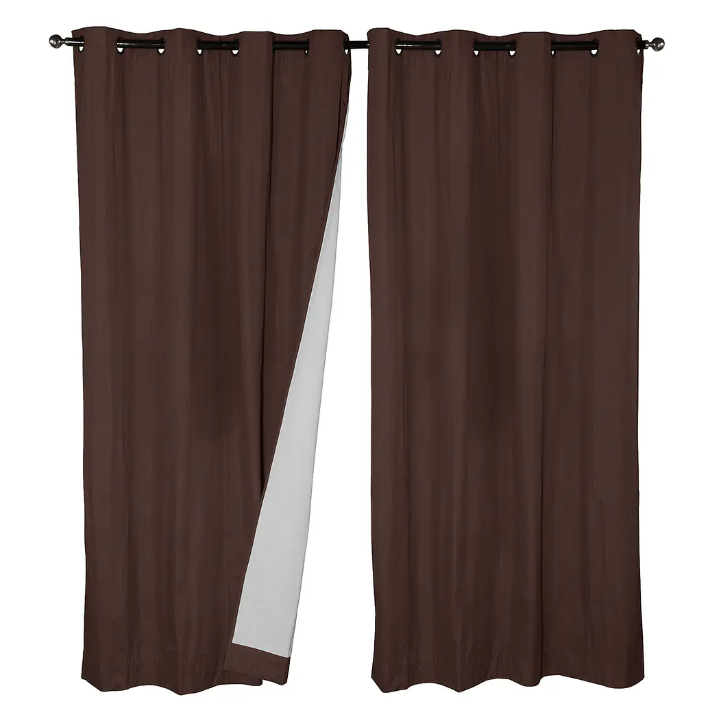 Set  2 Cortinas  Black Out Microfibra Chocolate 1