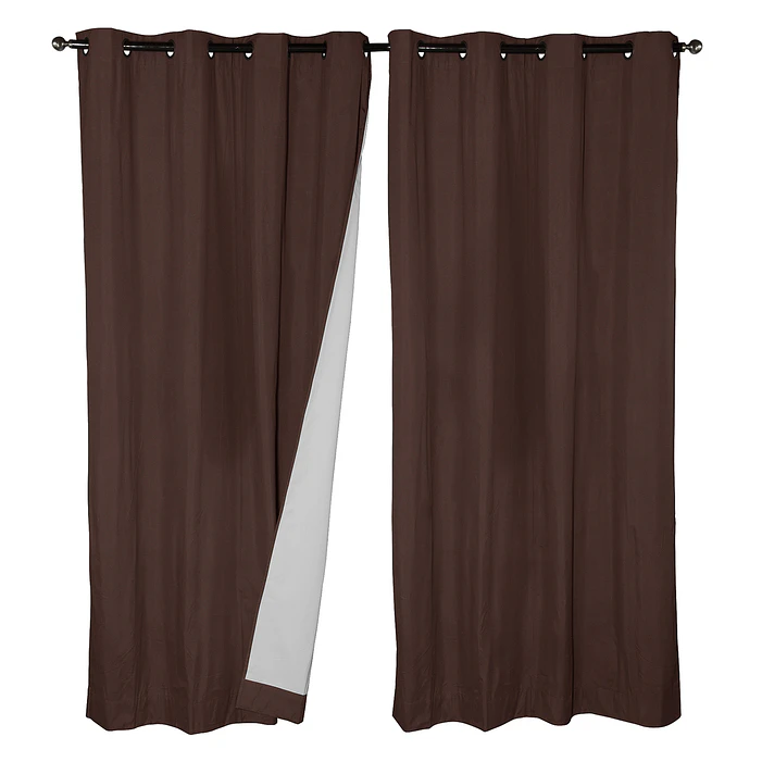 Set  2 Cortinas  Black Out Microfibra Chocolate 1