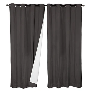 Set  2 Cortinas Black Out Microfibra Gris Oscuro