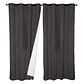 Set  2 Cortinas Black Out Microfibra Gris Oscuro - Miniatura 1