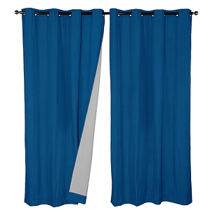 Set 2 Cortinas Black Out Microfibra Azul 140x225