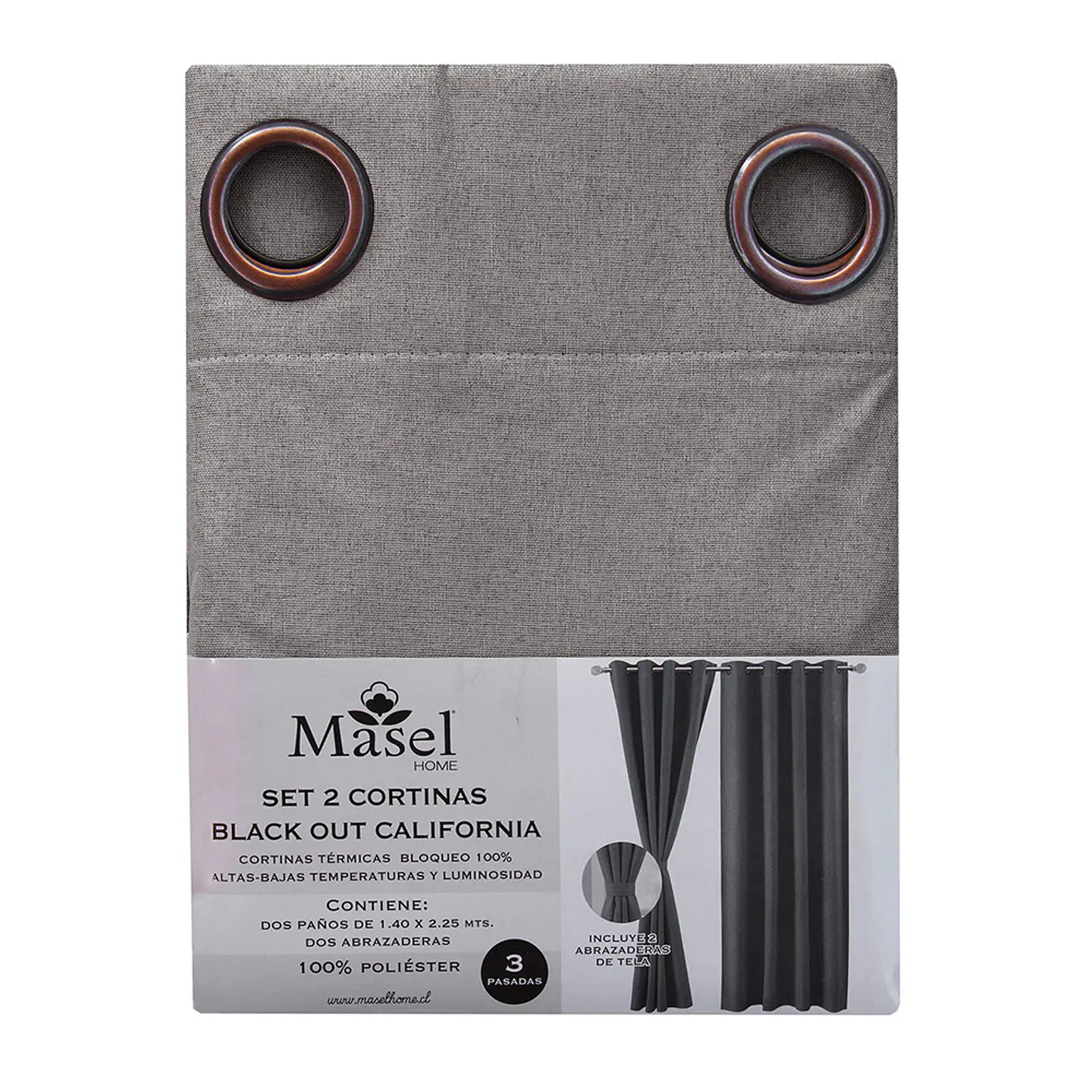 Set 2 Cortinas Black Out California chocolate 3