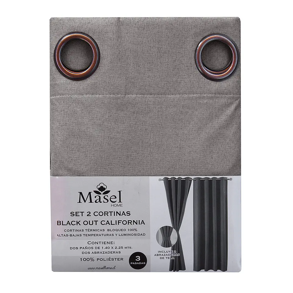 Set 2 Cortinas Black Out California chocolate 3