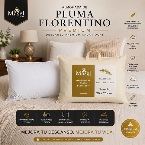 Almohada Plumas Florentino 50x70