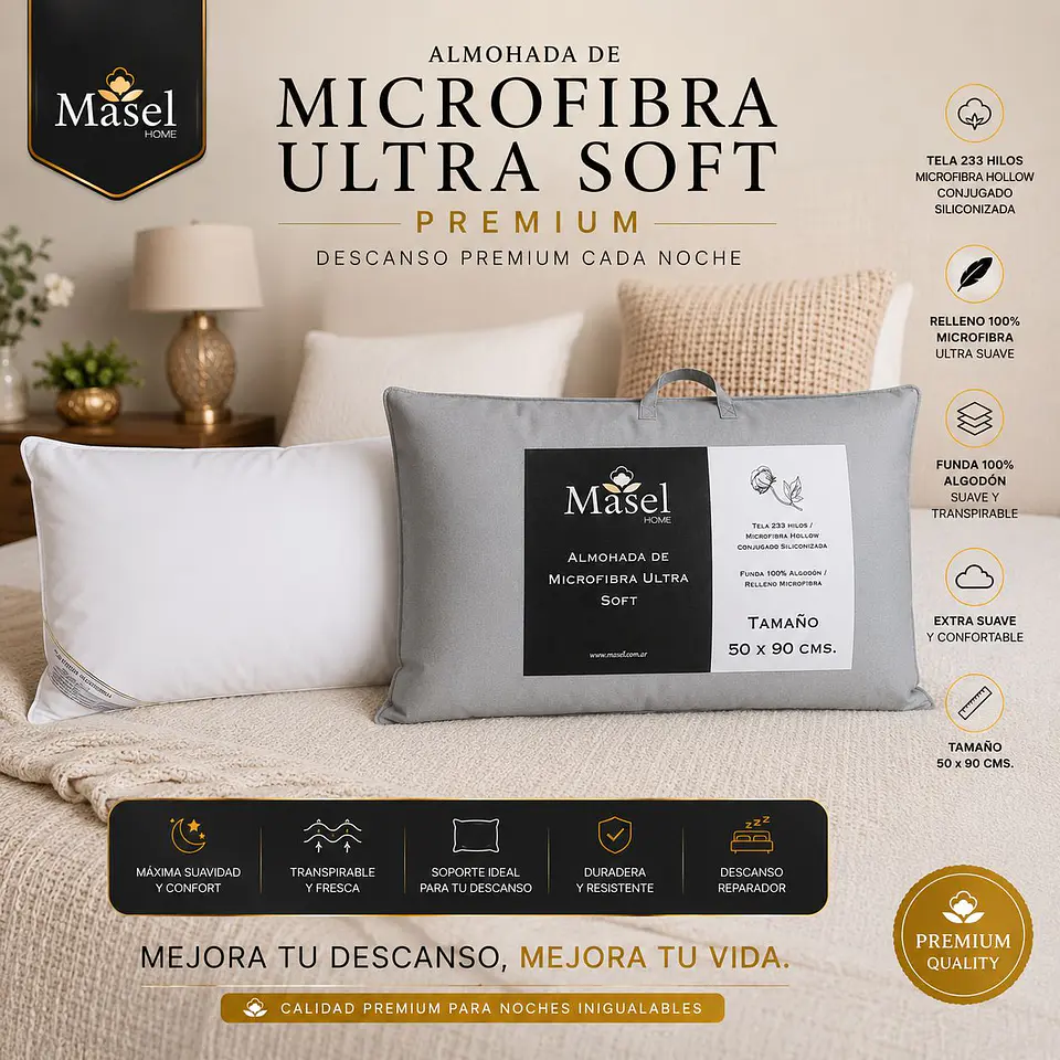 Set 2 Almohadas Microfibra  Florentino 50x90 2