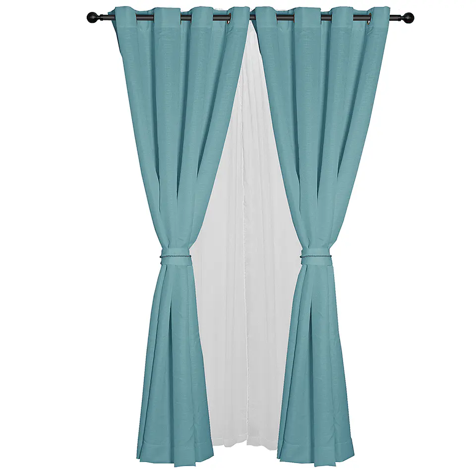 Set Cortina Barbara 8 pzas Turquesa 1