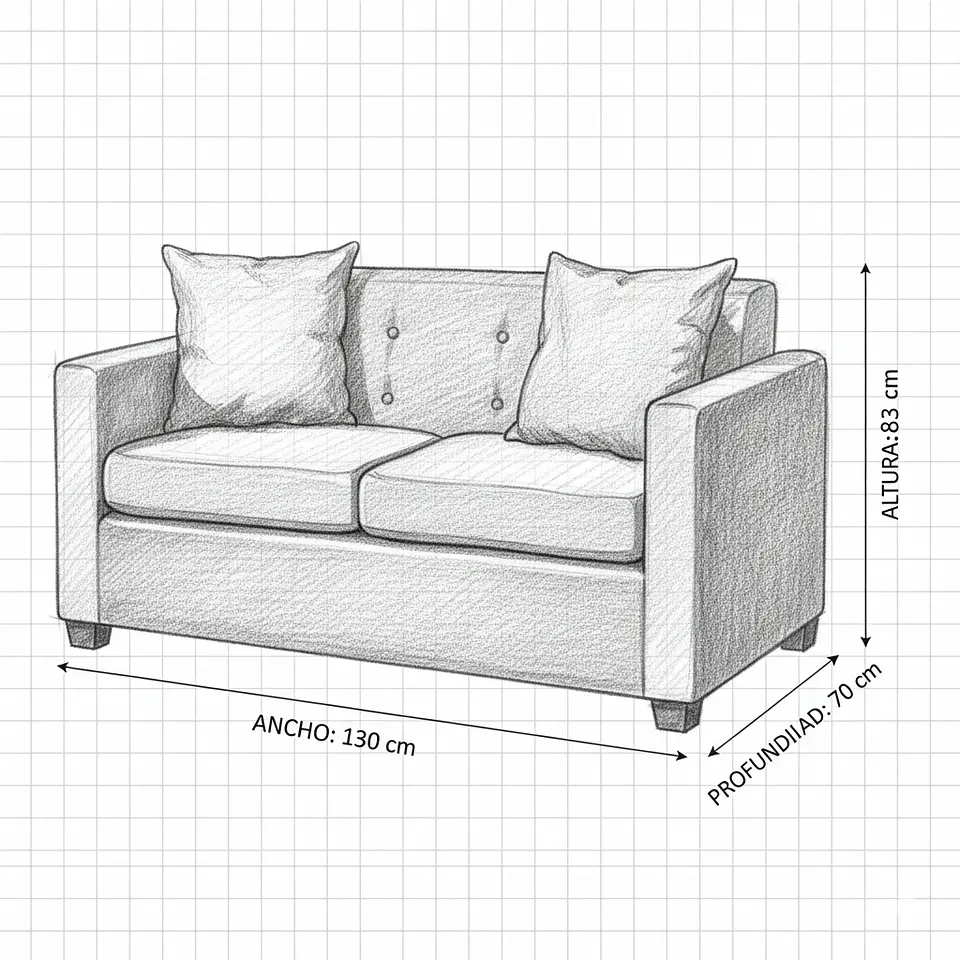 Sofá 2c Hamburgo Felpa Gris - 130x70x83 4