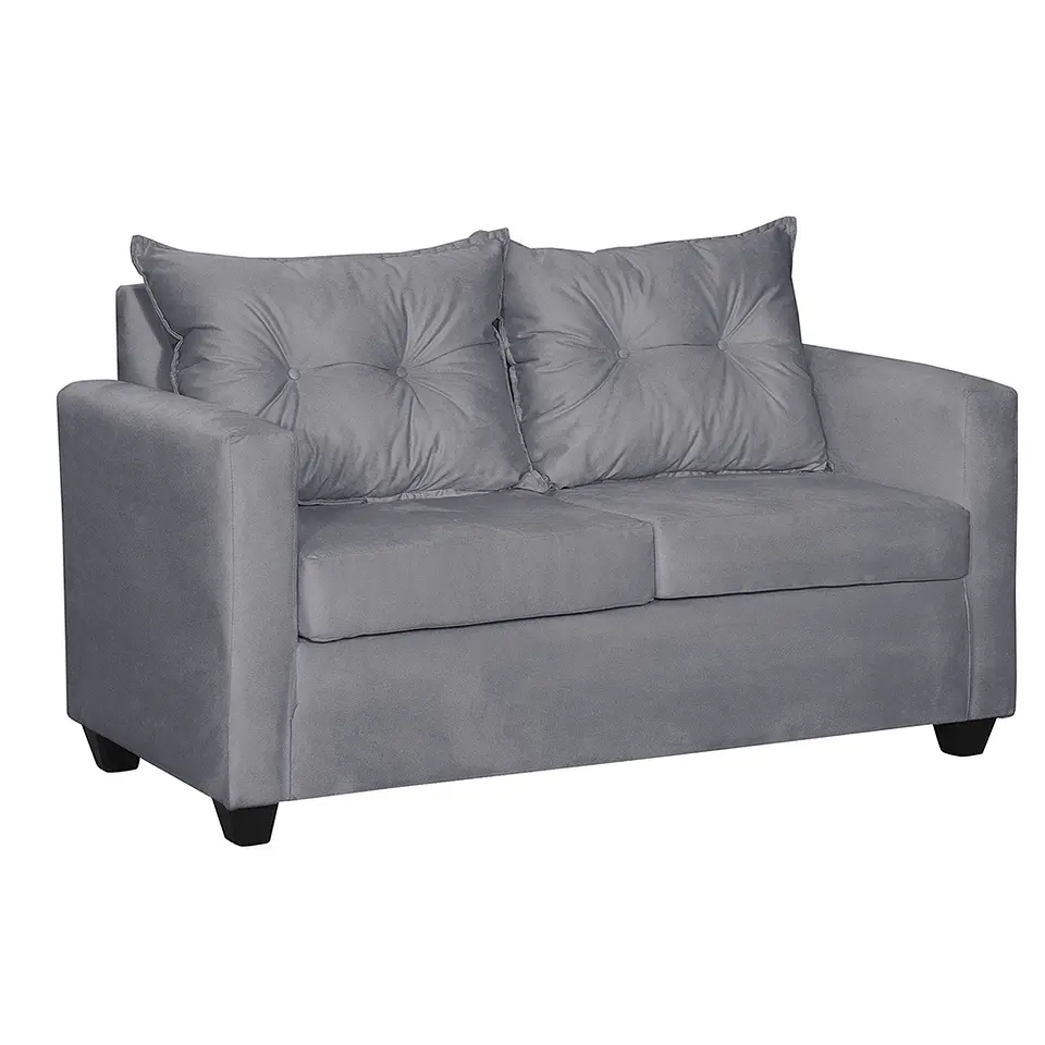 Sofá 2c Hamburgo Felpa Gris - 130x70x83 2