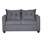 Sofá 2c Hamburgo Felpa Gris Oscuro- 130x70x83 - Miniatura 2