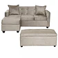 Set Seccional Gramado Felpa Beige + Banqueta baul felpa Beige - Miniatura 1