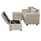 Set Seccional Gramado Felpa Beige + Banqueta baul felpa Beige - Miniatura 3