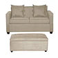 Set Sofa 2c Gramado Felpa Beige + Banqueta Baul Felpa Beige - Miniatura 1