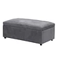 Set Seccional Gramado Felpa Dark Grey + Banqueta baul felpa Dark Grey - Miniatura 5