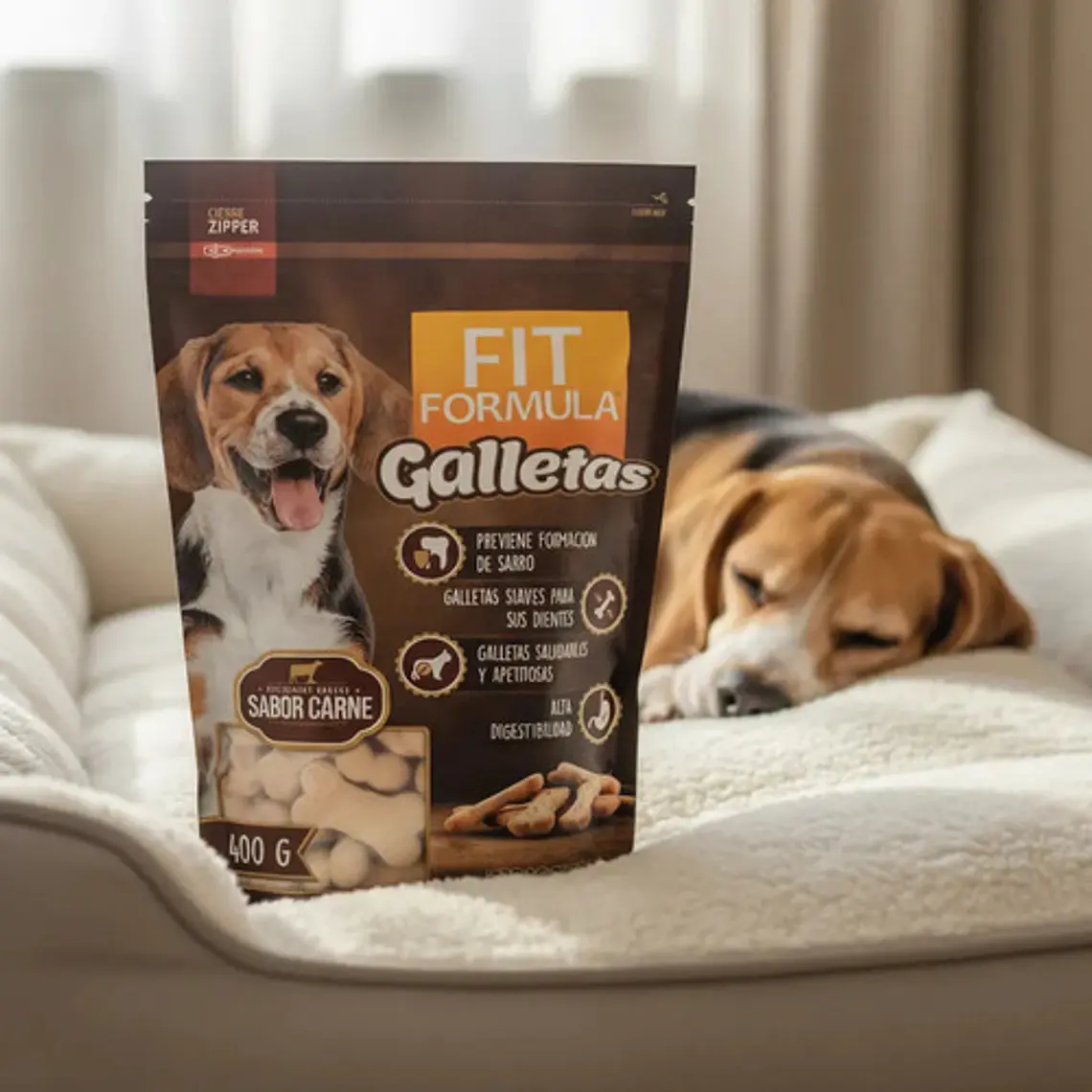 Galletas Golosina Comida Snack Carne Fit Perro Mascota 400gr 3
